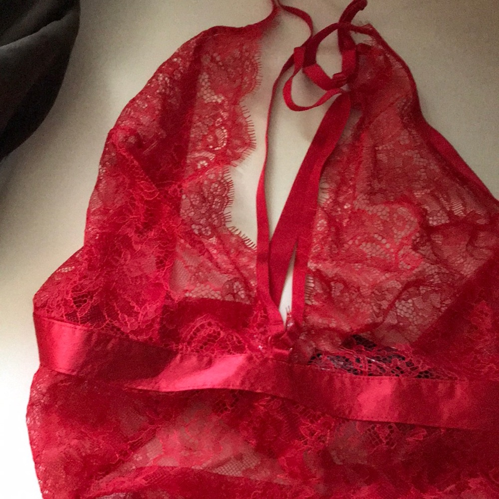 Victoria s secret Strappy plunge teddy red